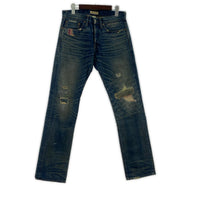 デニムパンツ RON HERMAN DENIM BAD WATER リペア加工デニムパンツ ネイビー
