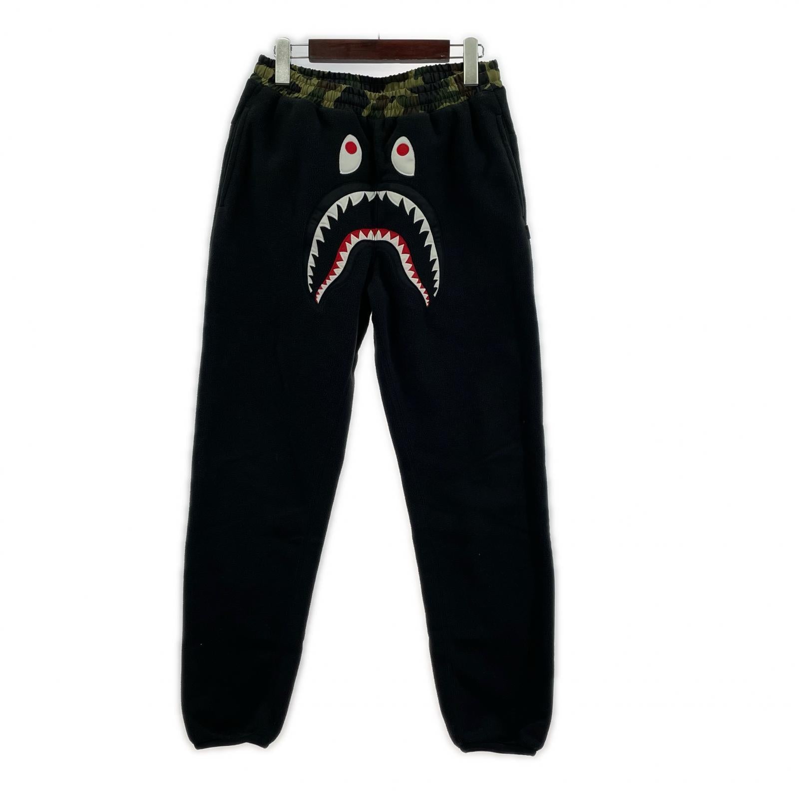 パンツ A BATHING APE 1st Camo Shark Polartec Pant 黒 (XS) ブラック