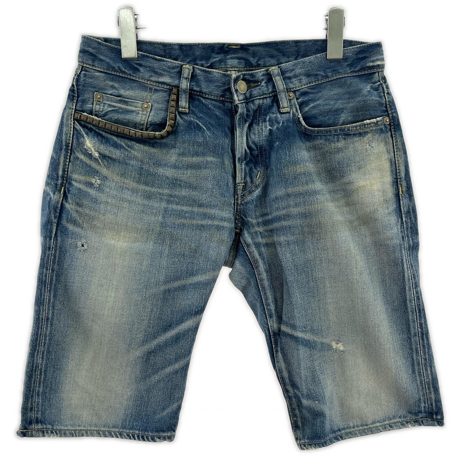 ショートパンツ HYSTERIC GLAMOUR スタッズデニム ショーツ (W30) 30 ブルー