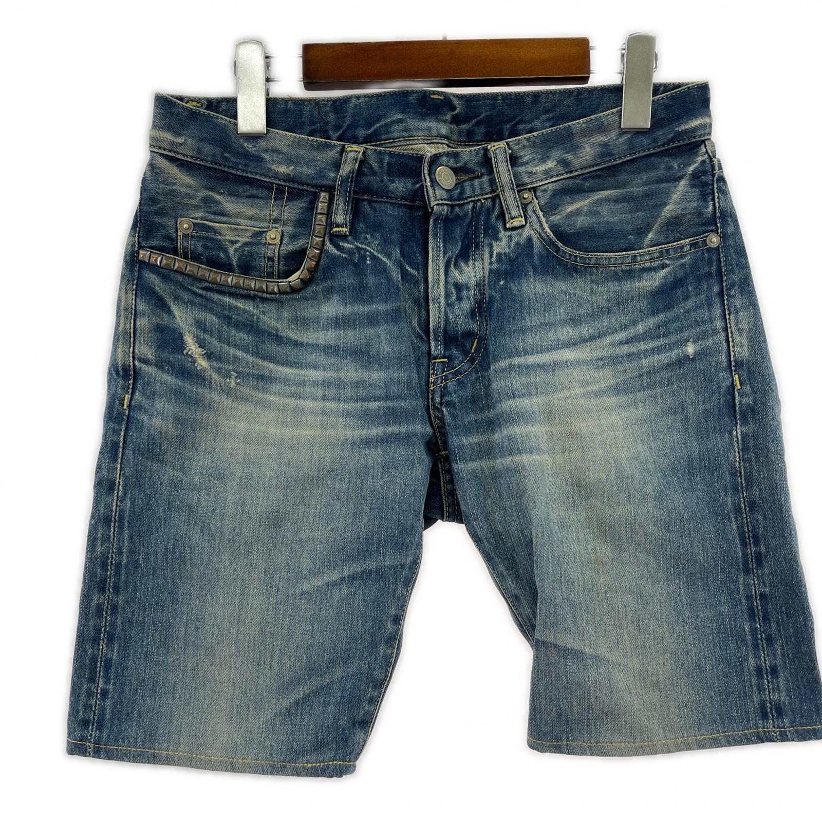 ショートパンツ HYSTERIC GLAMOUR スタッズデニム ショーツ (W28) 28 ブルー