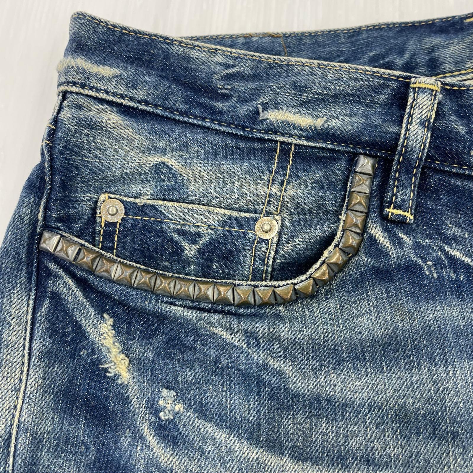 ショートパンツ HYSTERIC GLAMOUR スタッズデニム ショーツ (W30) 30 ブルー