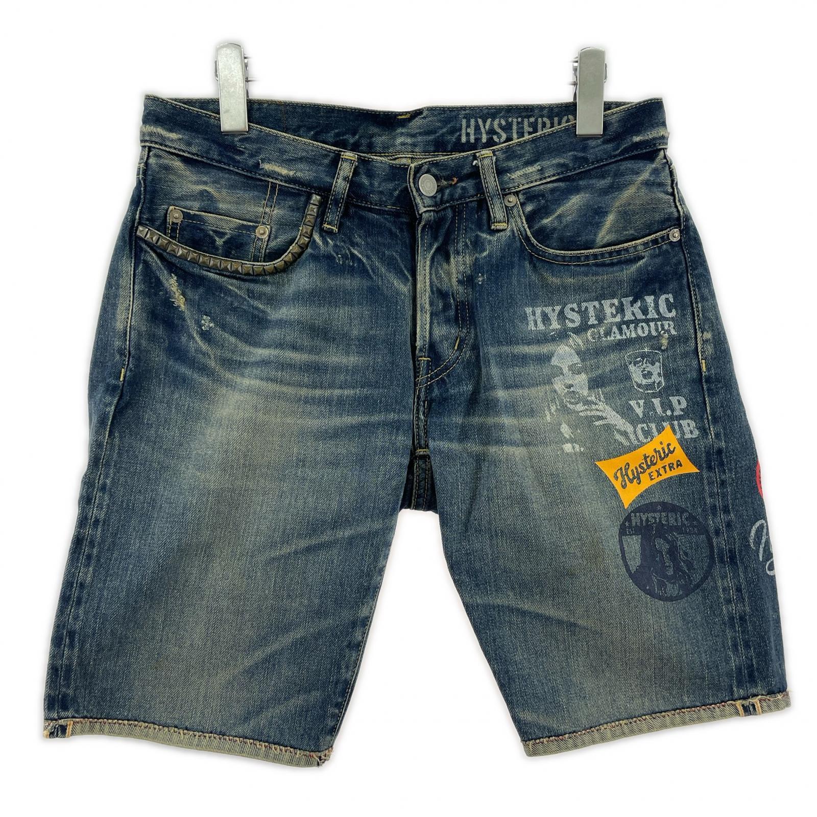 ショートパンツ HYSTERIC GLAMOUR スタッズデニム ショーツ (W30) 30 ブルー