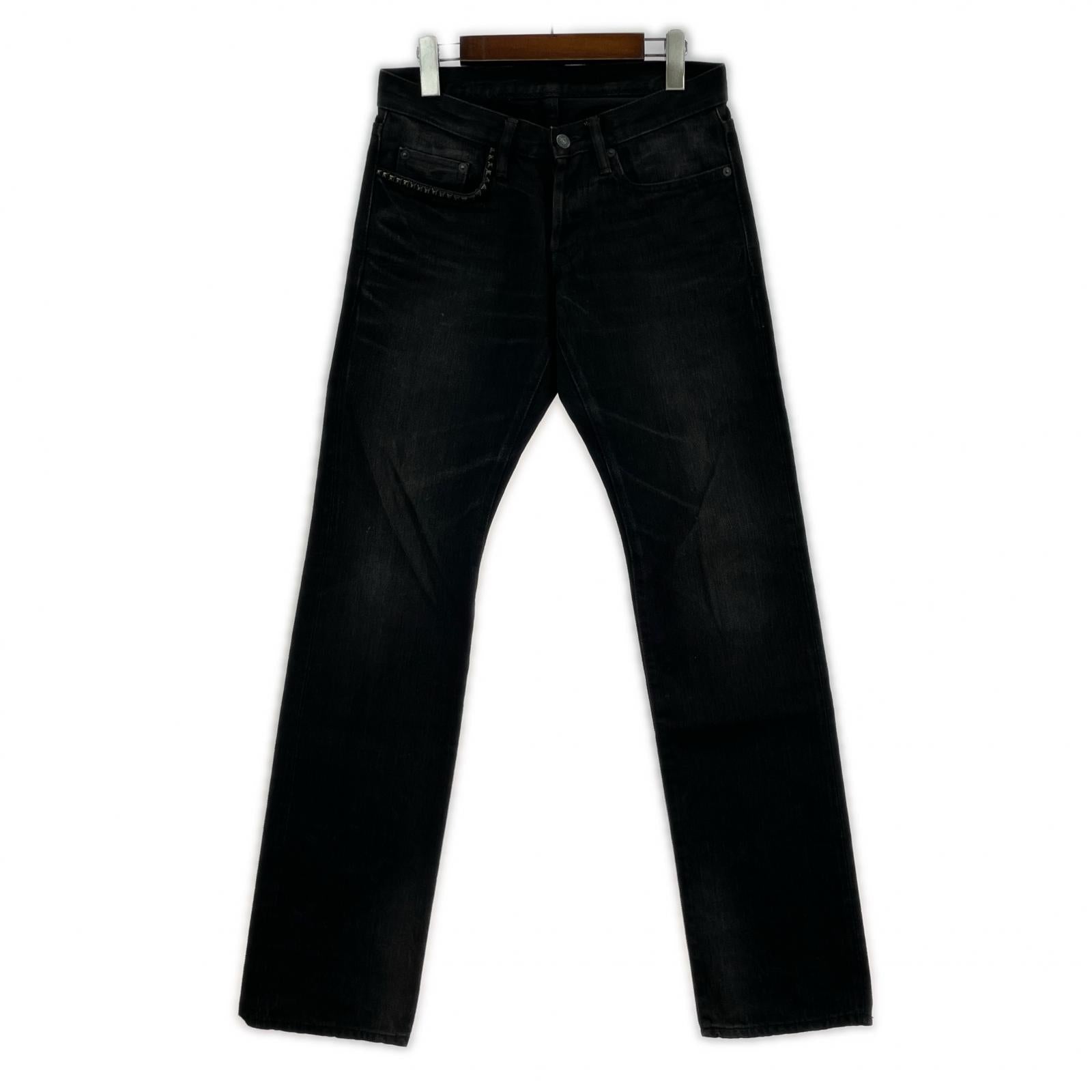 デニムパンツ スタッズ ブラックデニム 0203AP08 (W28) 28 ブラック