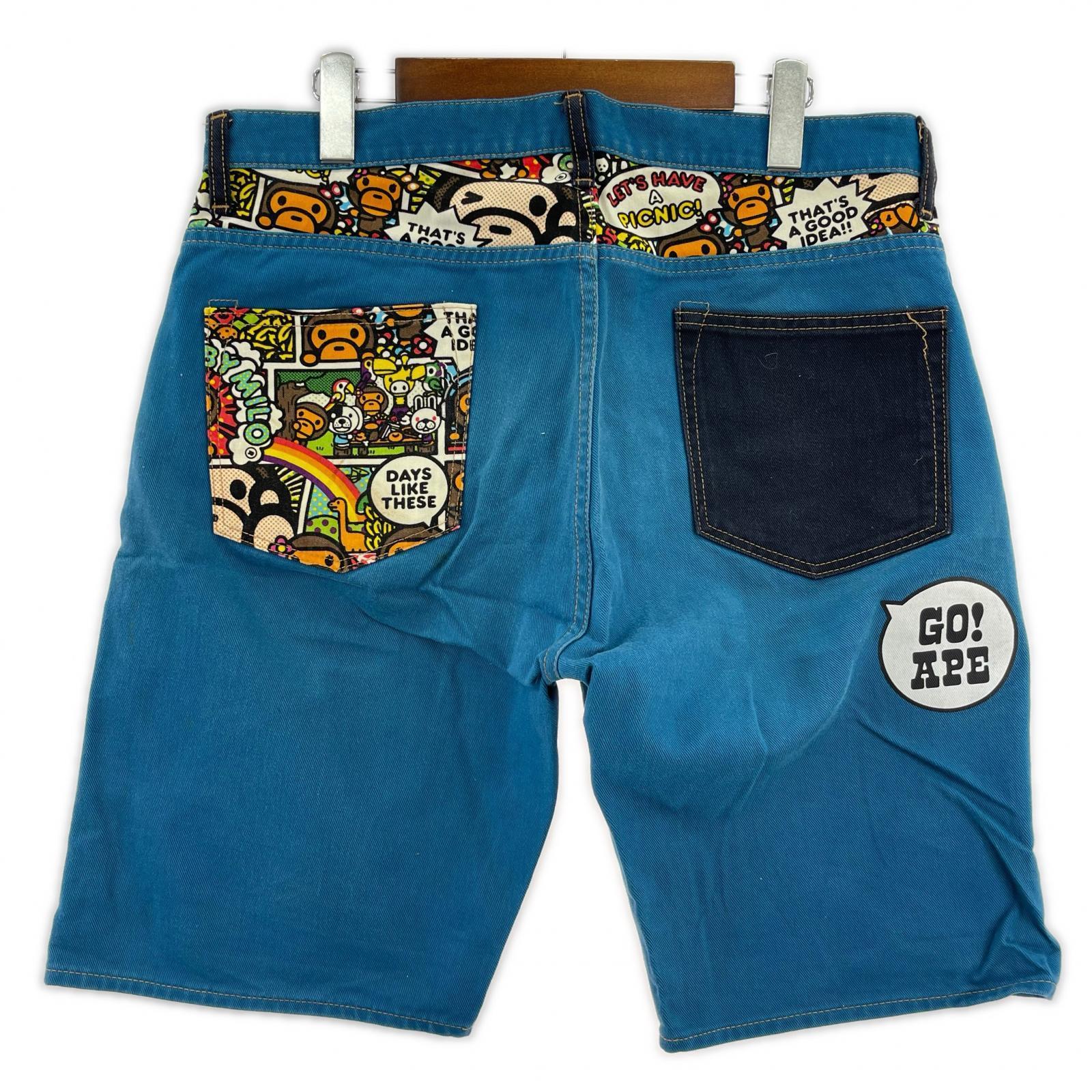 ショートパンツ A BATHING APE MILO ショーツ 青系(M) M