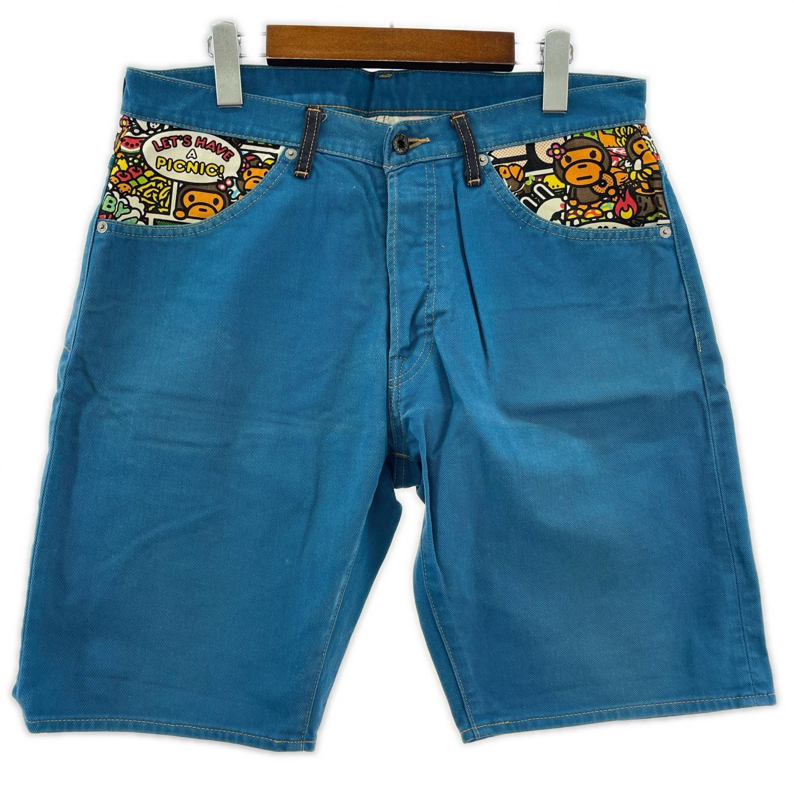 ショートパンツ A BATHING APE MILO ショーツ 青系(M) M