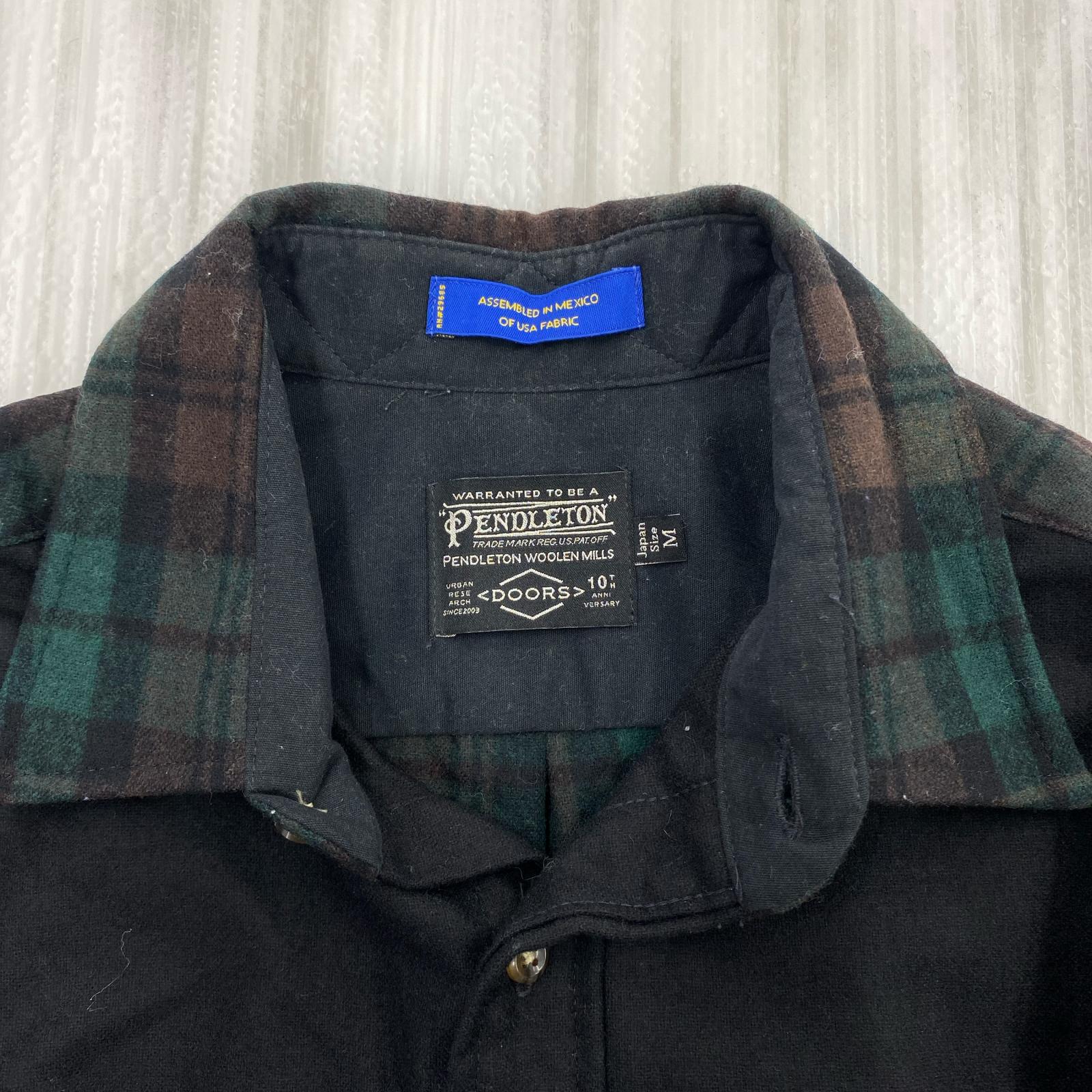 長袖シャツ PENDLETON URBAN RESEARCH DOORS ウールシャツ 黒 (M) M ブラック