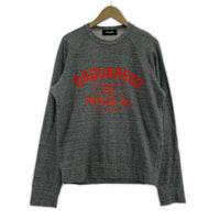 長袖Tシャツ プリント L/Sカットソー グレー (M) M グレー
