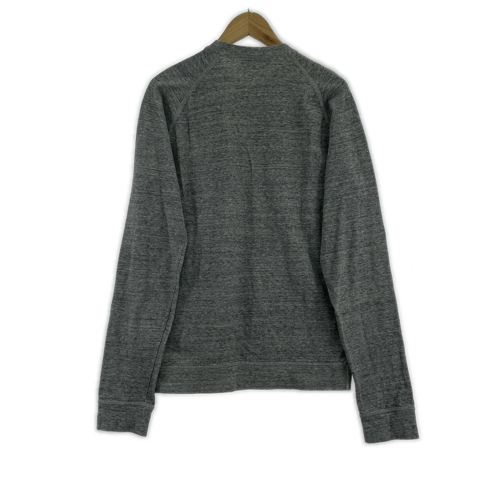 長袖Tシャツ ワッペンロゴ グレー (M) M グレー