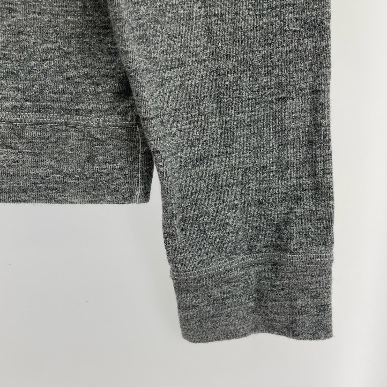 長袖Tシャツ ワッペンロゴ グレー (M) M グレー