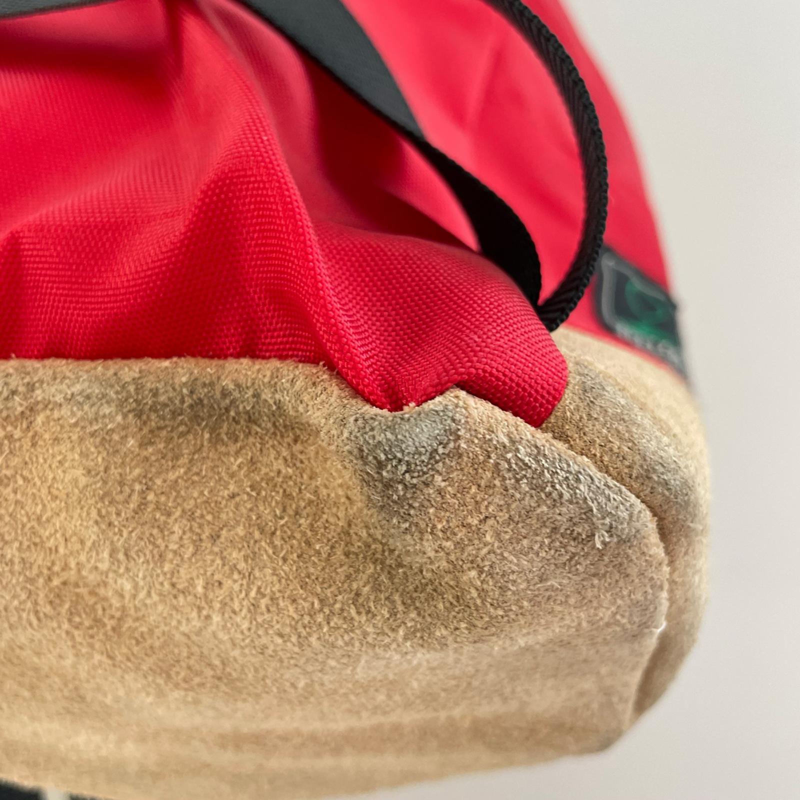 リュック・デイパック OLD ASICS 底スエード ナイロンリュック RED レッド