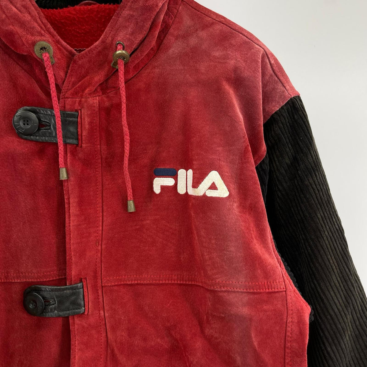 レザージャケット 90s スリーブ切替 レザーダッフルコート(L) L