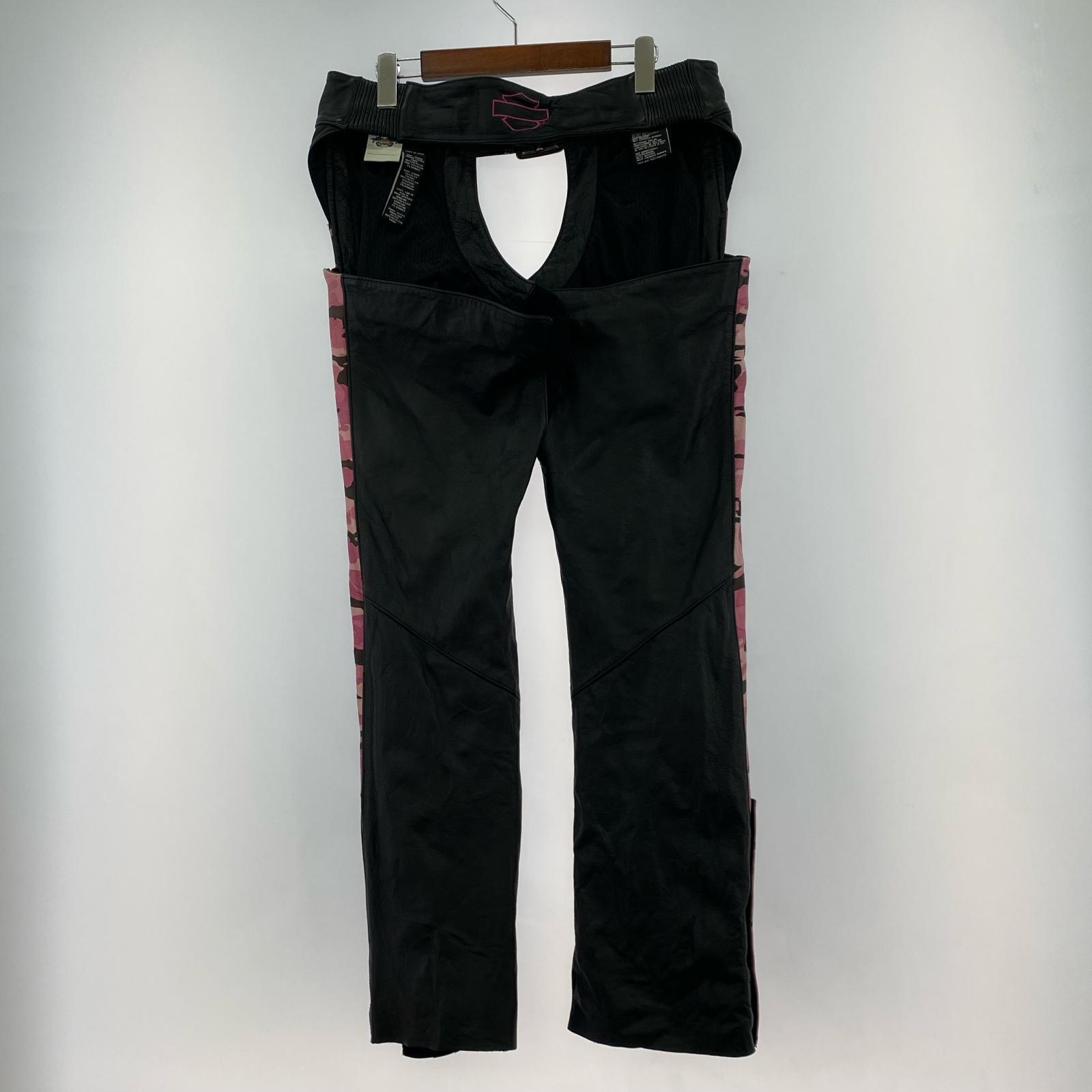 パンツ レザー チャップス カモ L 黒 ピンク L ブラック