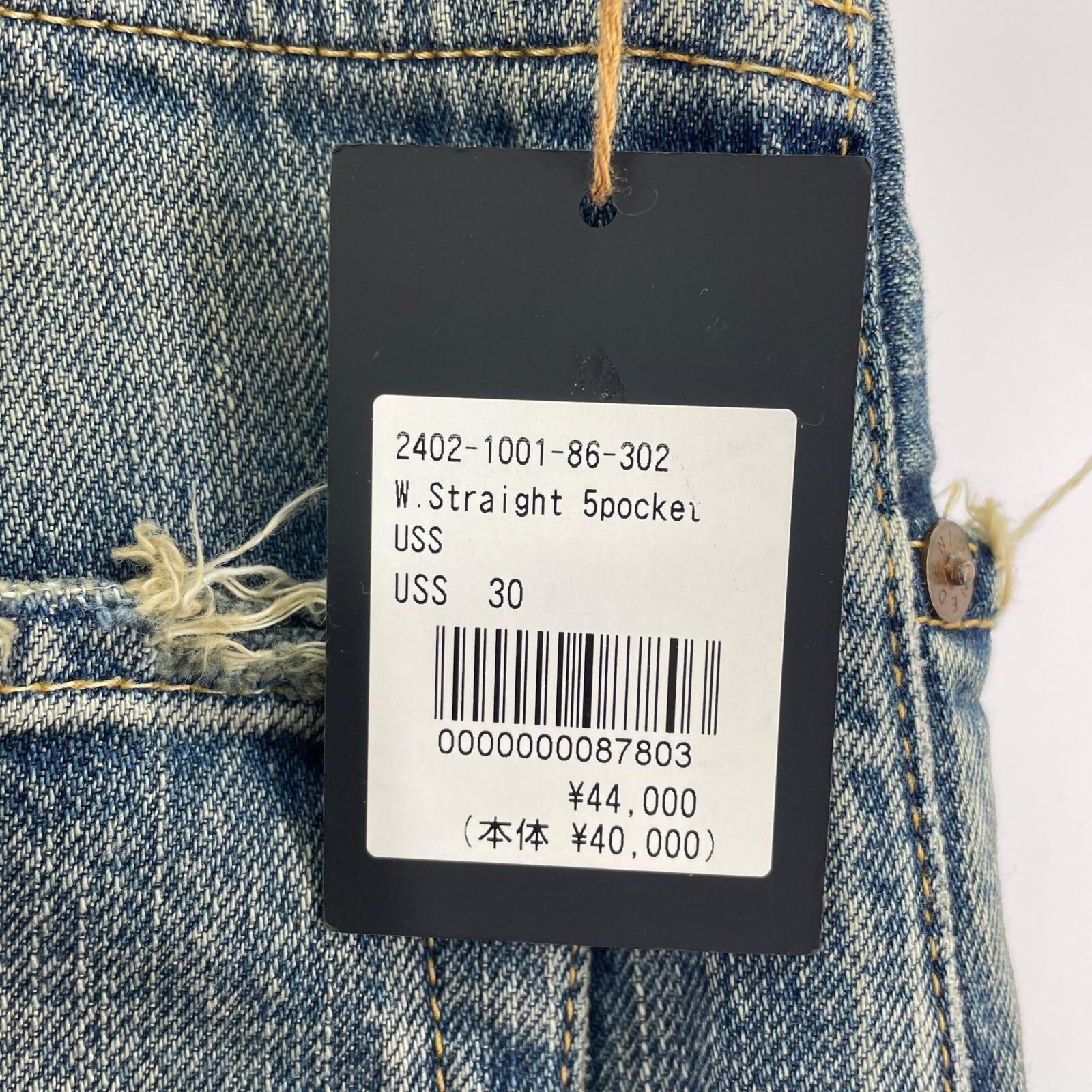 デニムパンツ W.Straight 5pocket 30 ブルー