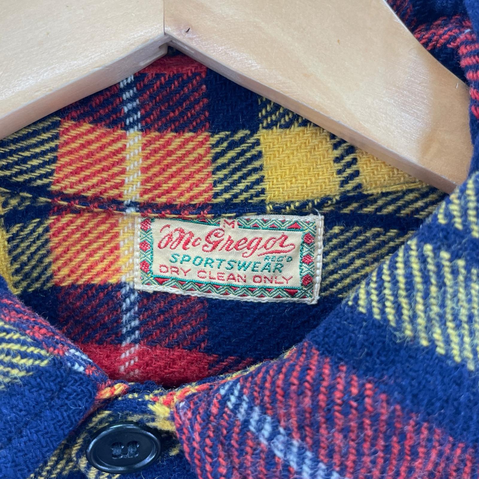 長袖シャツ 40s McGREGOR ウール チェック (M) M