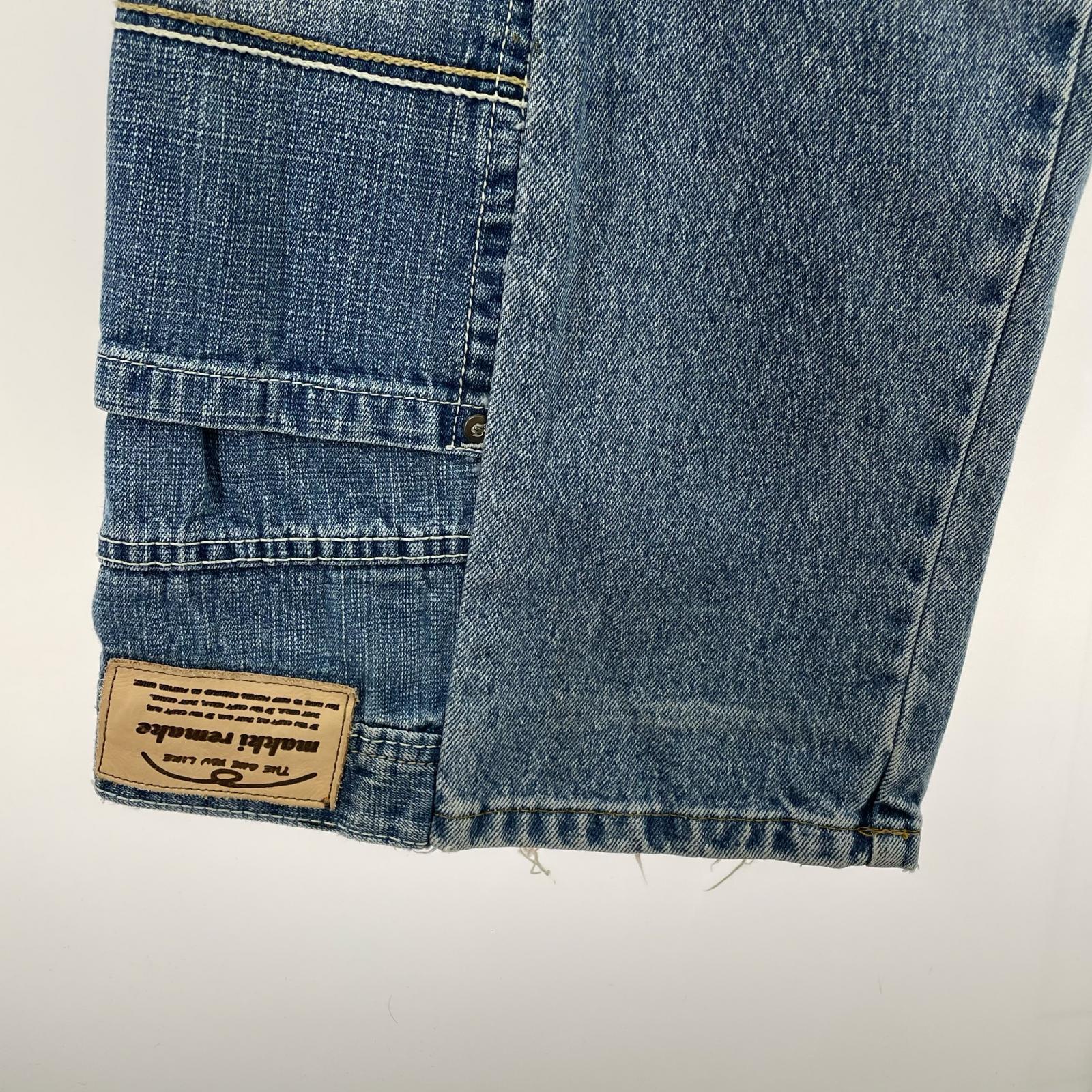 デニムパンツ makki remake リメイクデニム ブルー