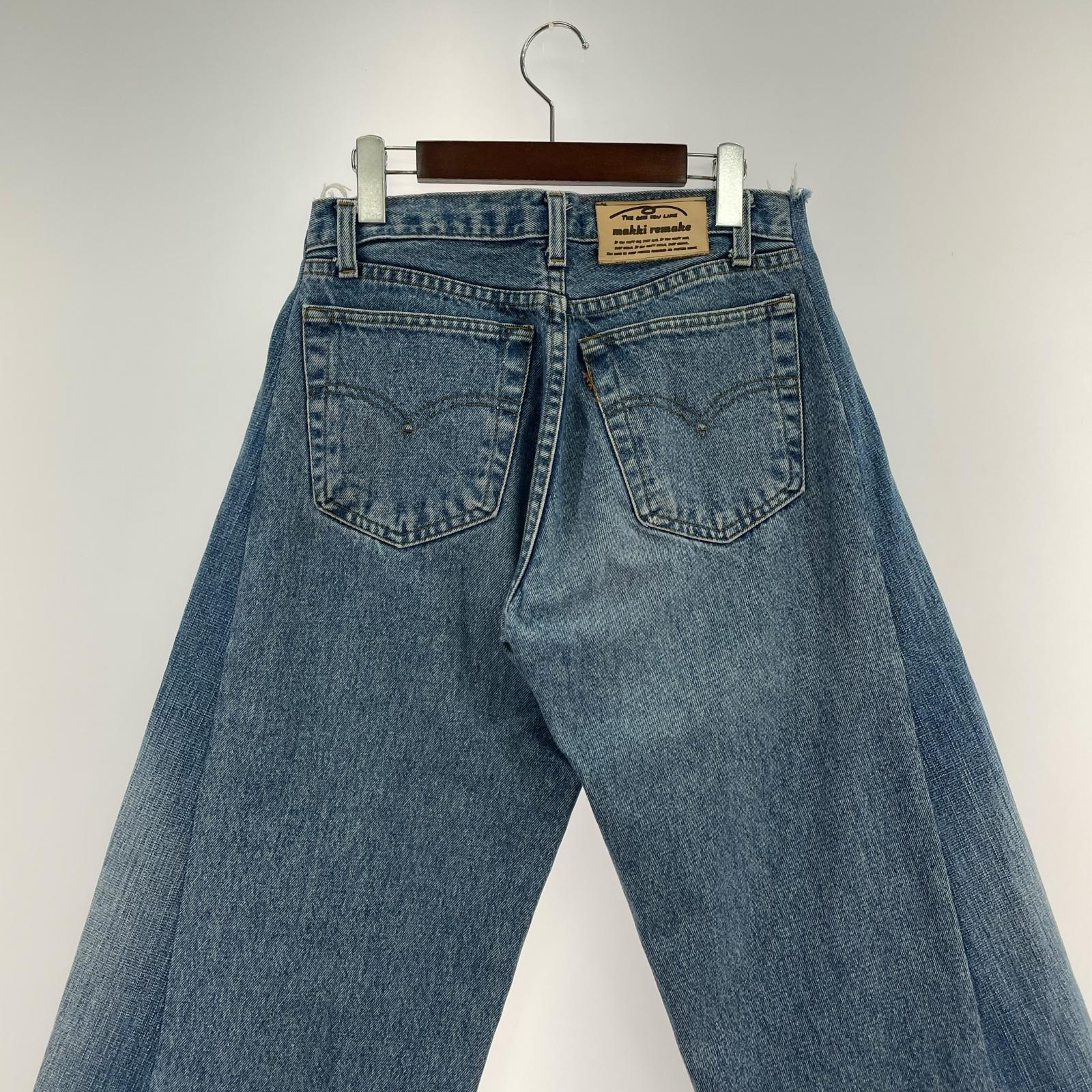 デニムパンツ makki remake リメイクデニム ブルー