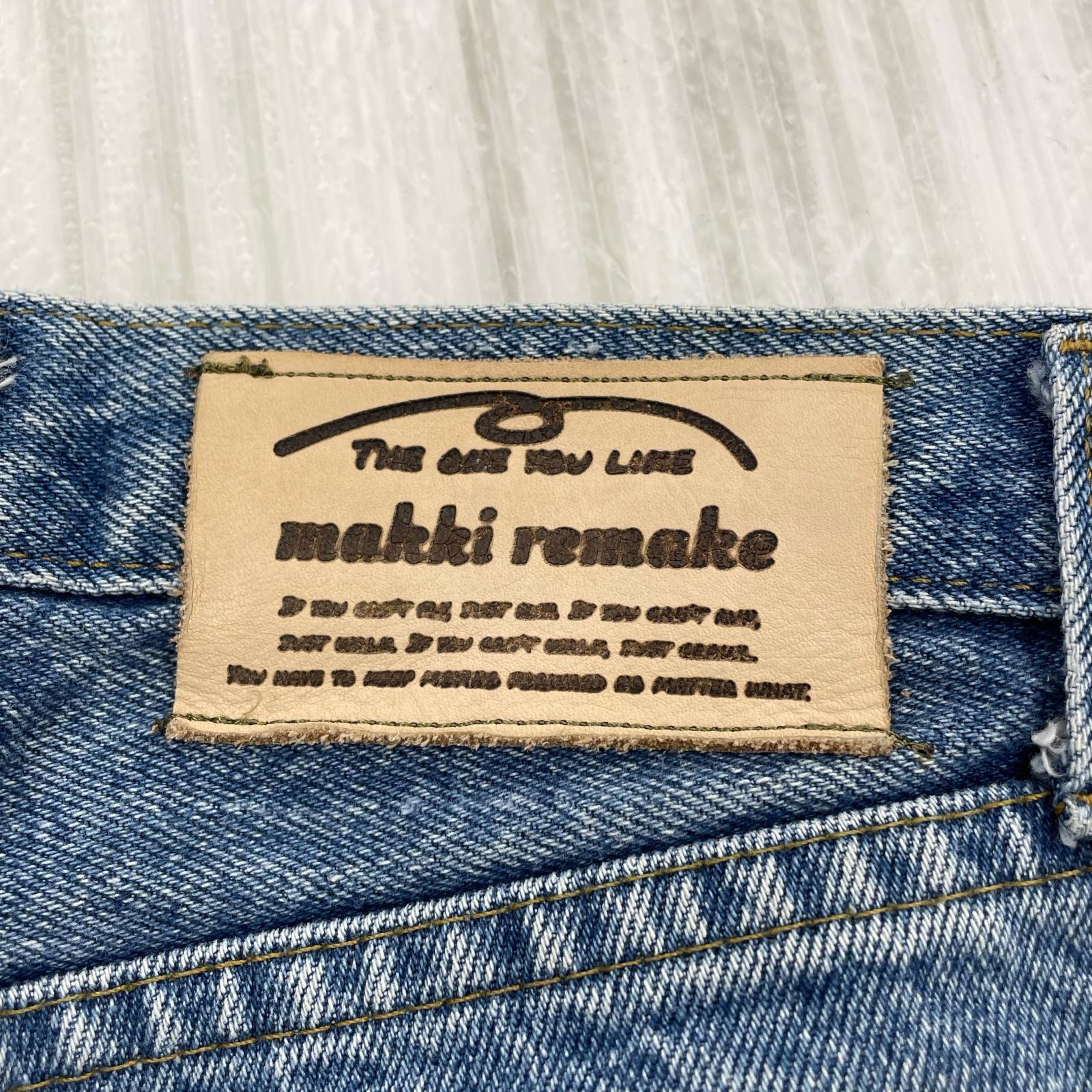 デニムパンツ makki remake リメイクデニム ブルー