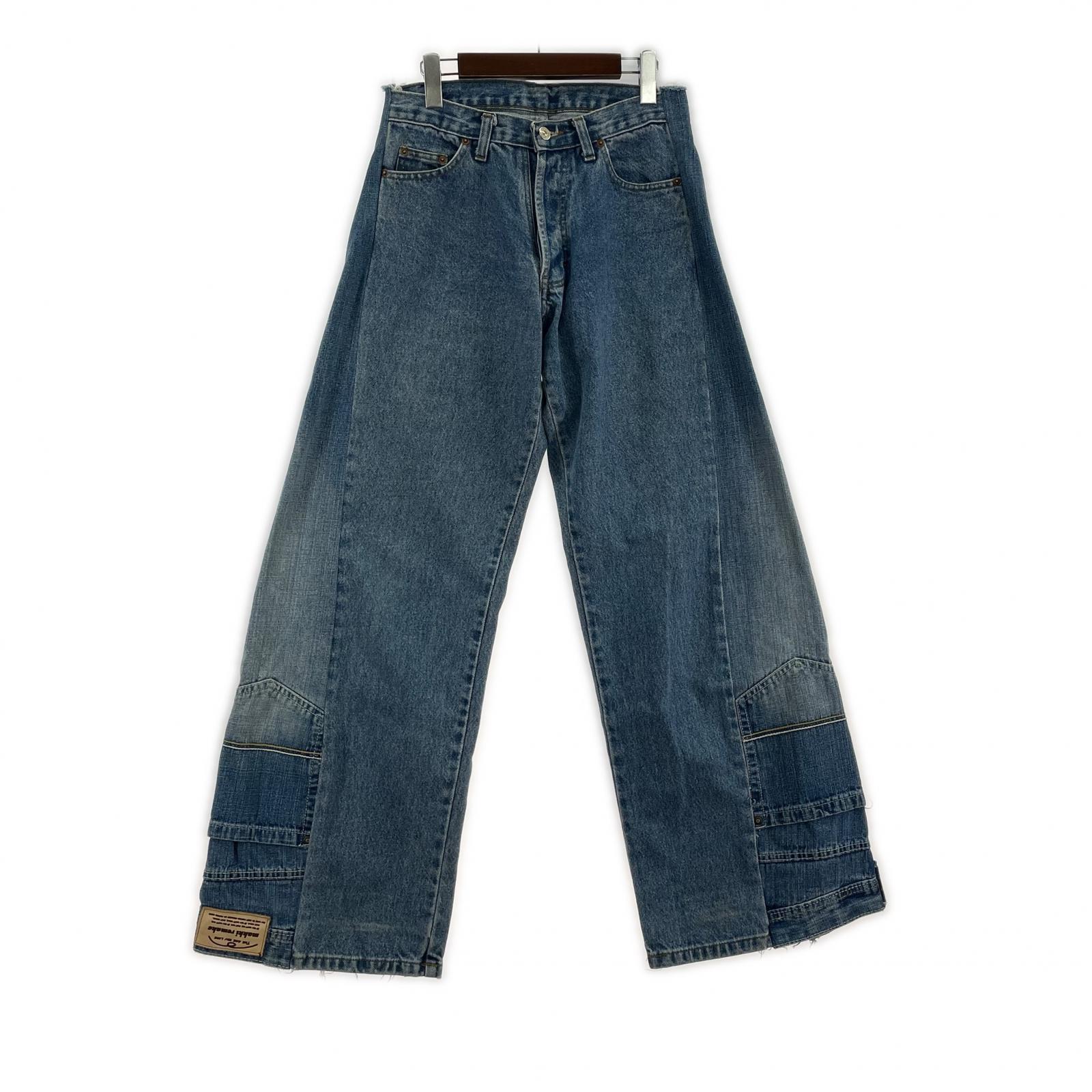 デニムパンツ makki remake リメイクデニム ブルー