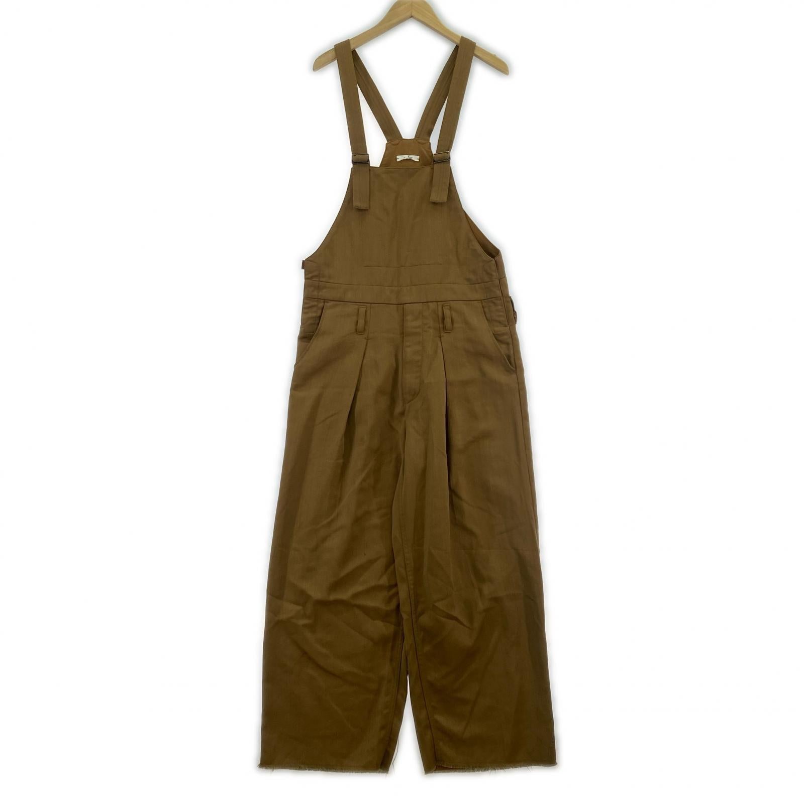 オーバーオール Saby TUCK BAGGY OVA-VISCOSE 茶 S-31802 (M) M ブラウン