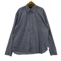 長袖シャツ AFB ダメージ加工 オックスフォードシャツ XL ネイビー
