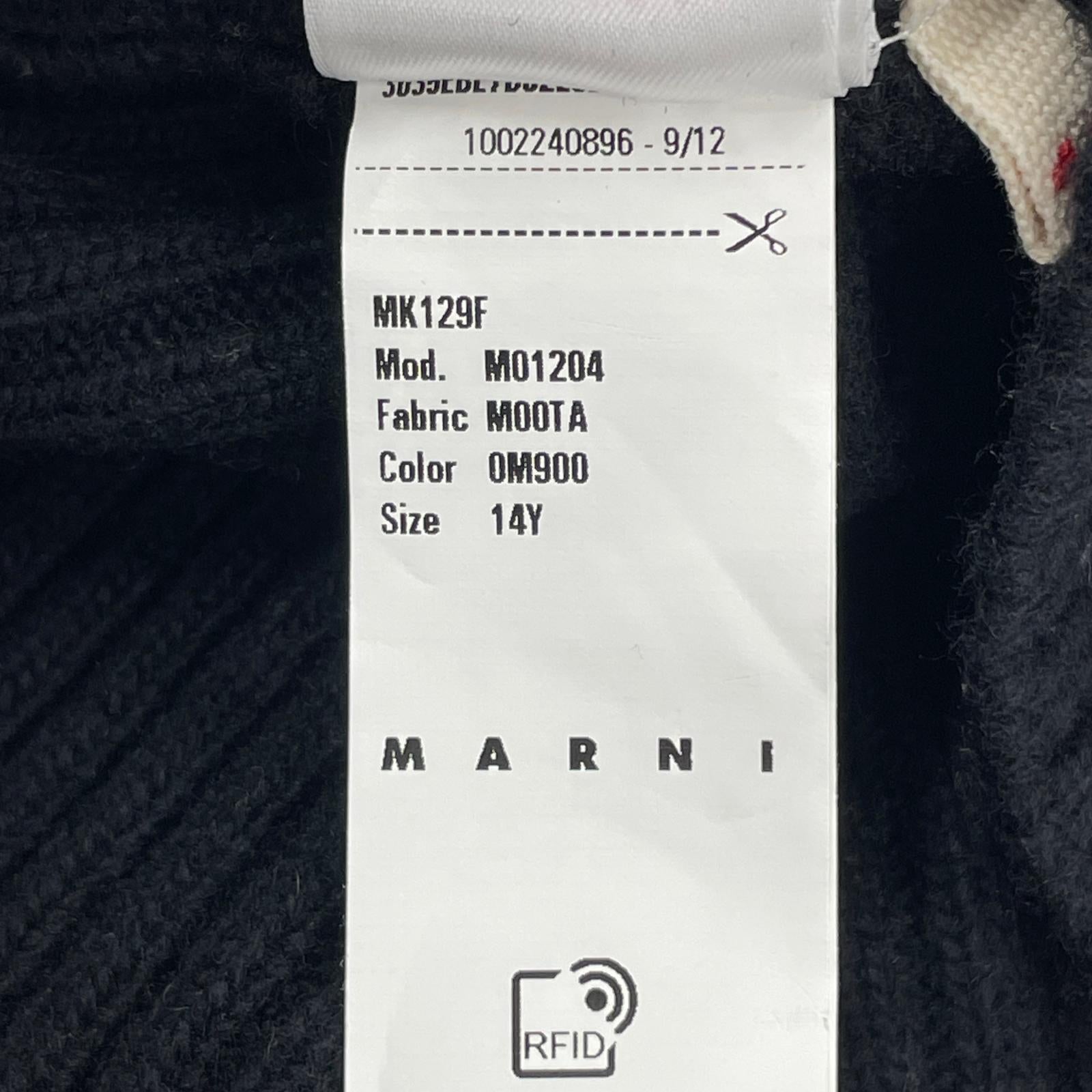カーディガン MARNI KIDS クロップドウールカーディガン 黒 ブラック
