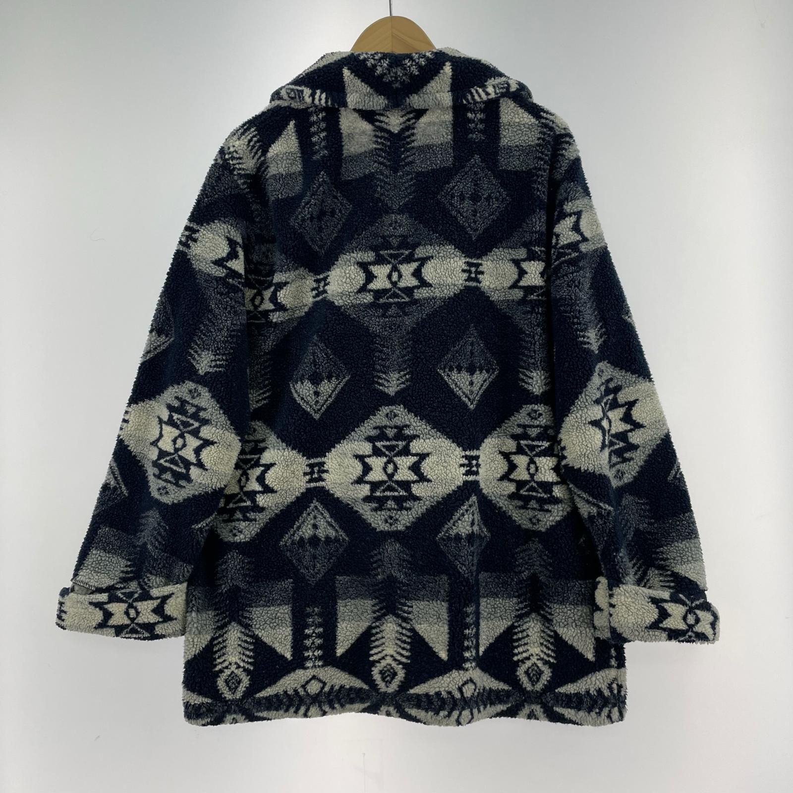 カーディガン LAUREN RALPH LAUREN 90s ネイティブフリースカーディガン コンチョボタン M M ネイビー