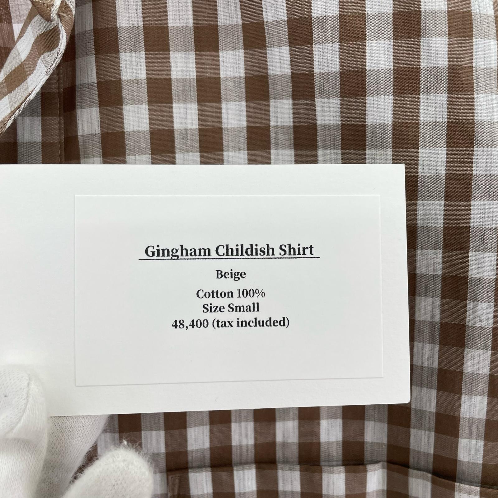 長袖シャツ ensou. 25ss Gingham Childish Shirt S ブラウン×ホワイト S