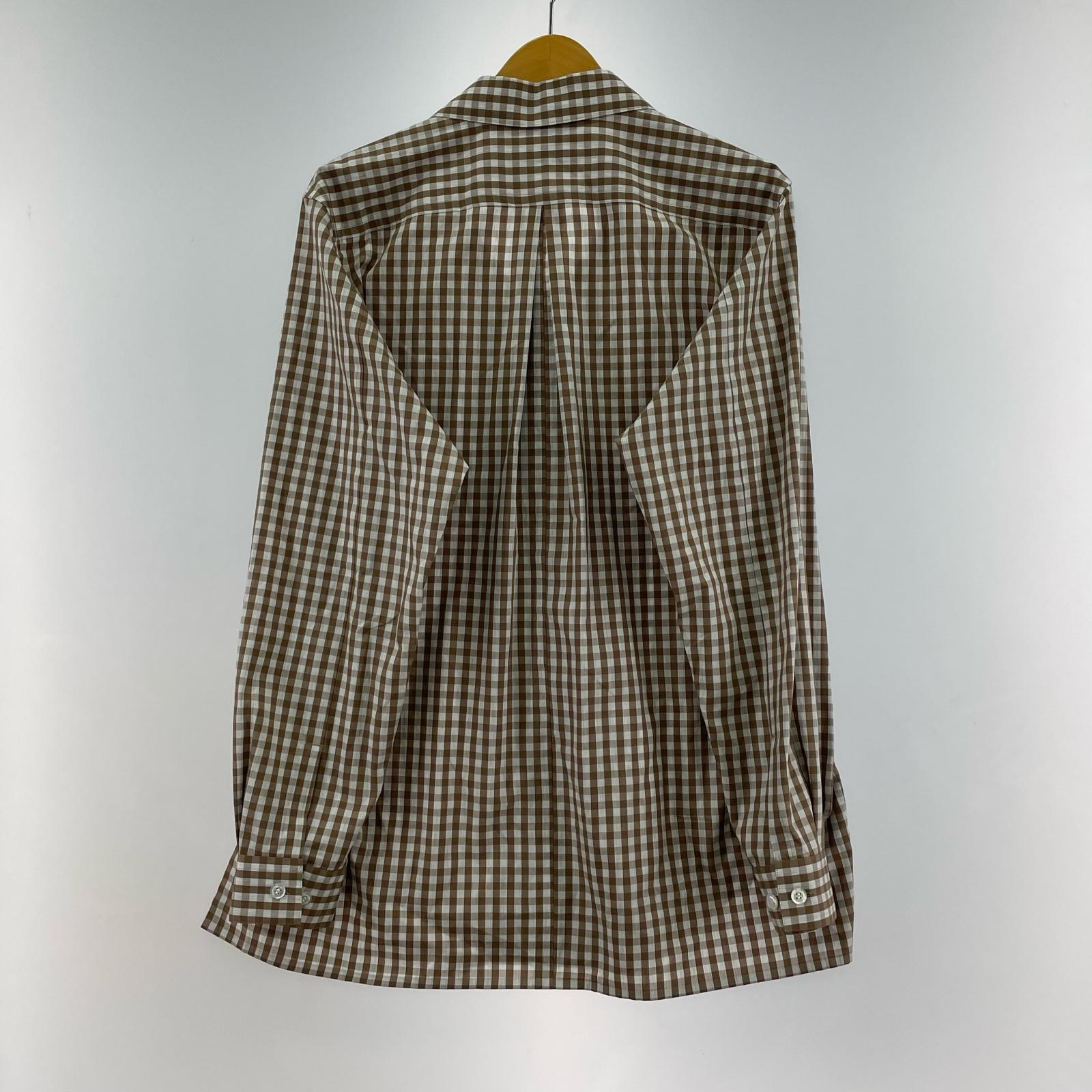 長袖シャツ ensou. 25ss Gingham Childish Shirt S ブラウン×ホワイト S