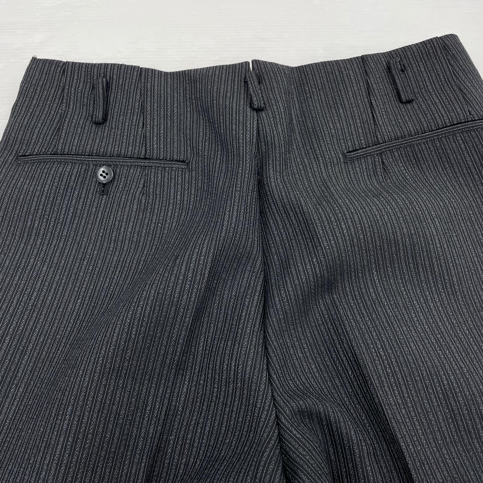パンツ 80s スラックス ストライプ 黒 (31) ブラック