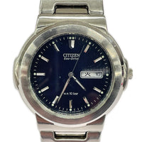 腕時計 ECO-DRIVE ソーラー腕時計 文字盤黒 シルバー