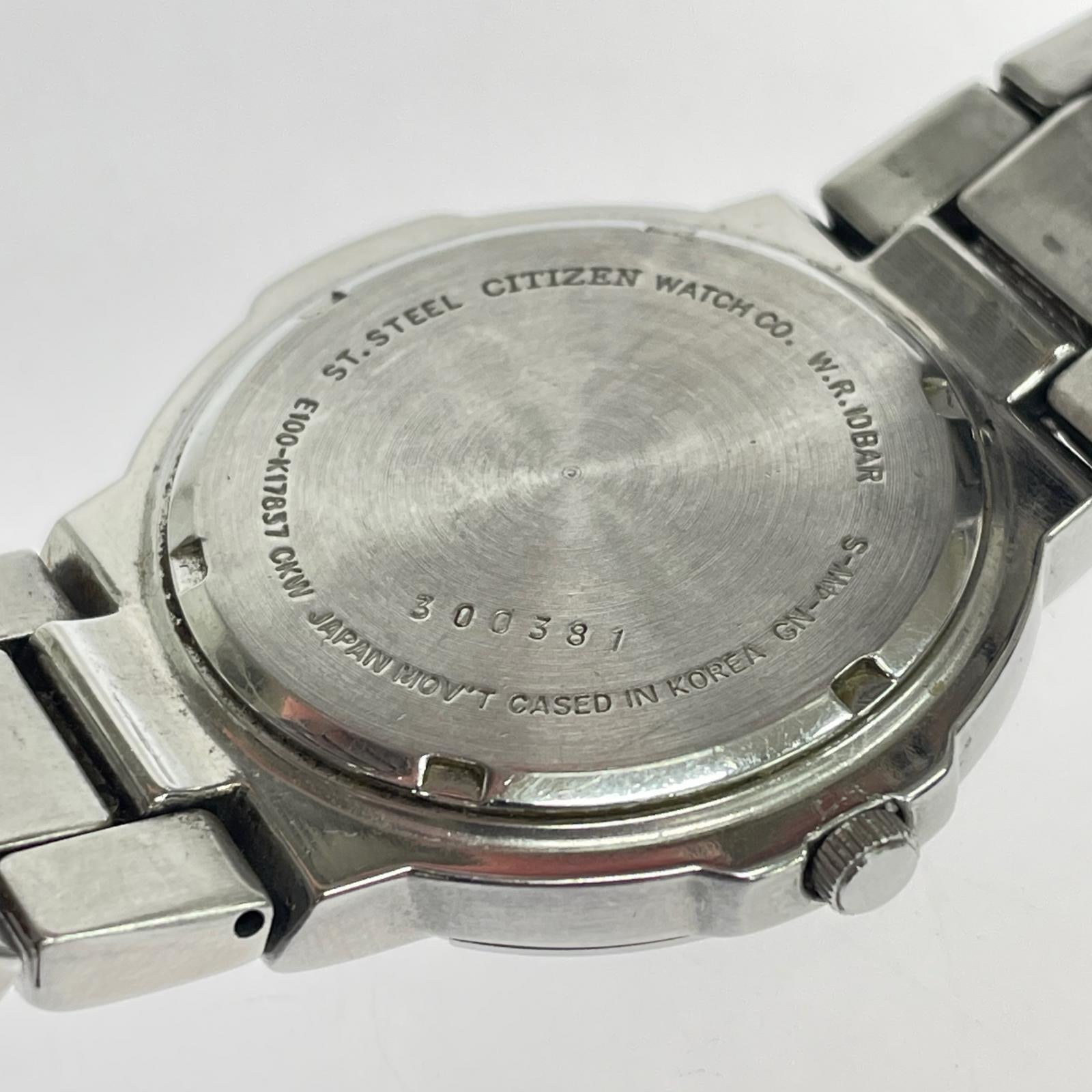 腕時計 ECO-DRIVE ソーラー腕時計 文字盤黒 シルバー