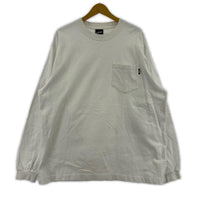 長袖Tシャツ LQQK STUDIO L/S RUGBY WEIGHT POCKET TEE ホワイト