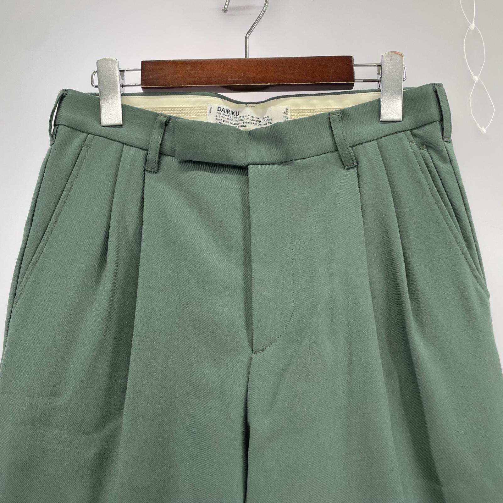 パンツ 20aw Deck Detail Wool slacks/グリーン M グリーン