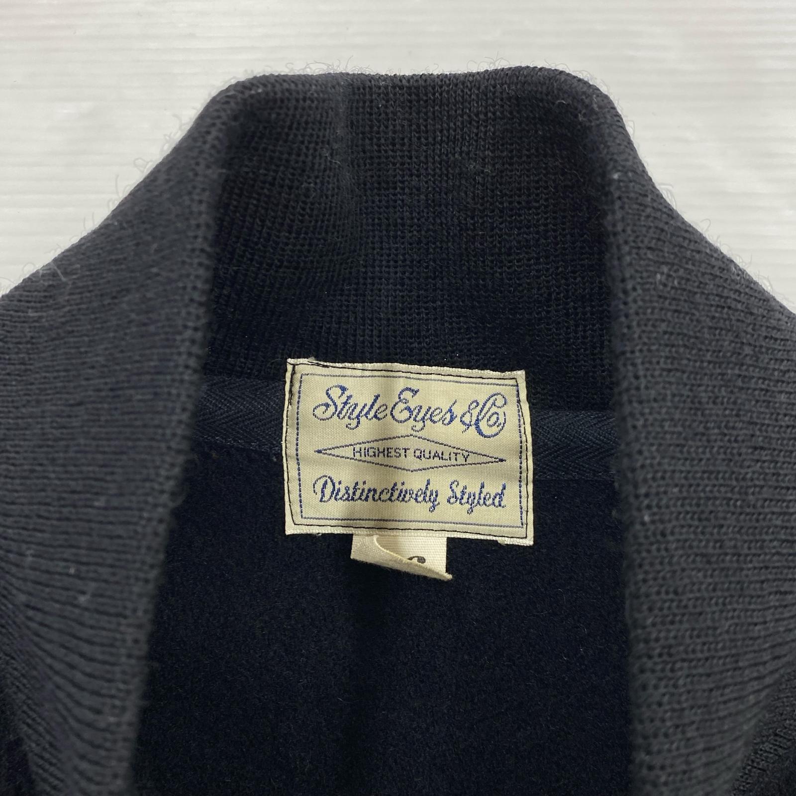 ブルゾン style eyes レザー切り替えスタジャン 36 NVY 36 ブラック
