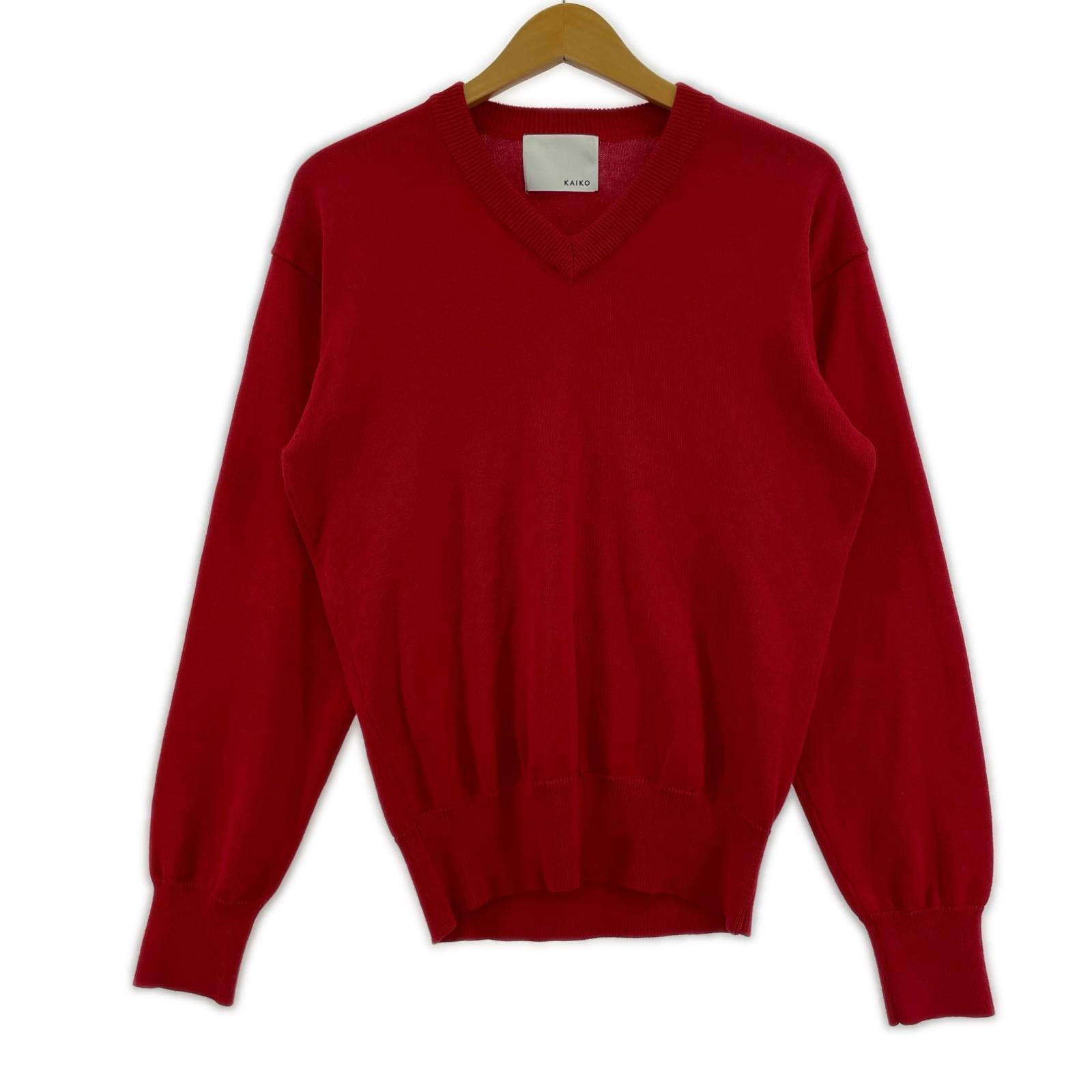 ニット Vネックセーター RED (1)