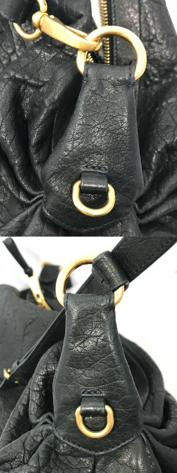 miumiu/レザーハンドバッグ/黒