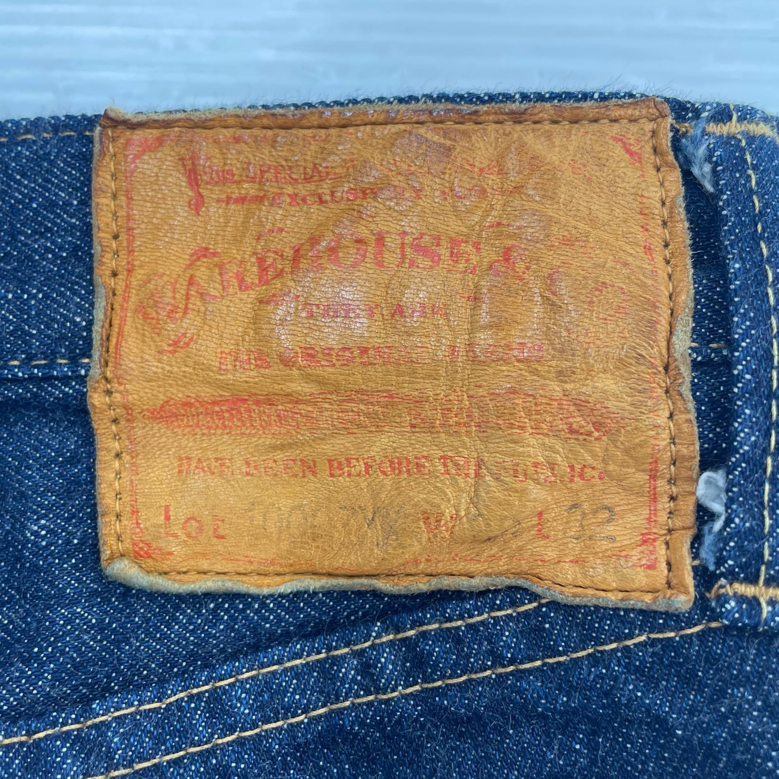 デニムパンツ WAREHOUSE Lot 1000ZXX DSB 片面タブ デニムパンツ 30