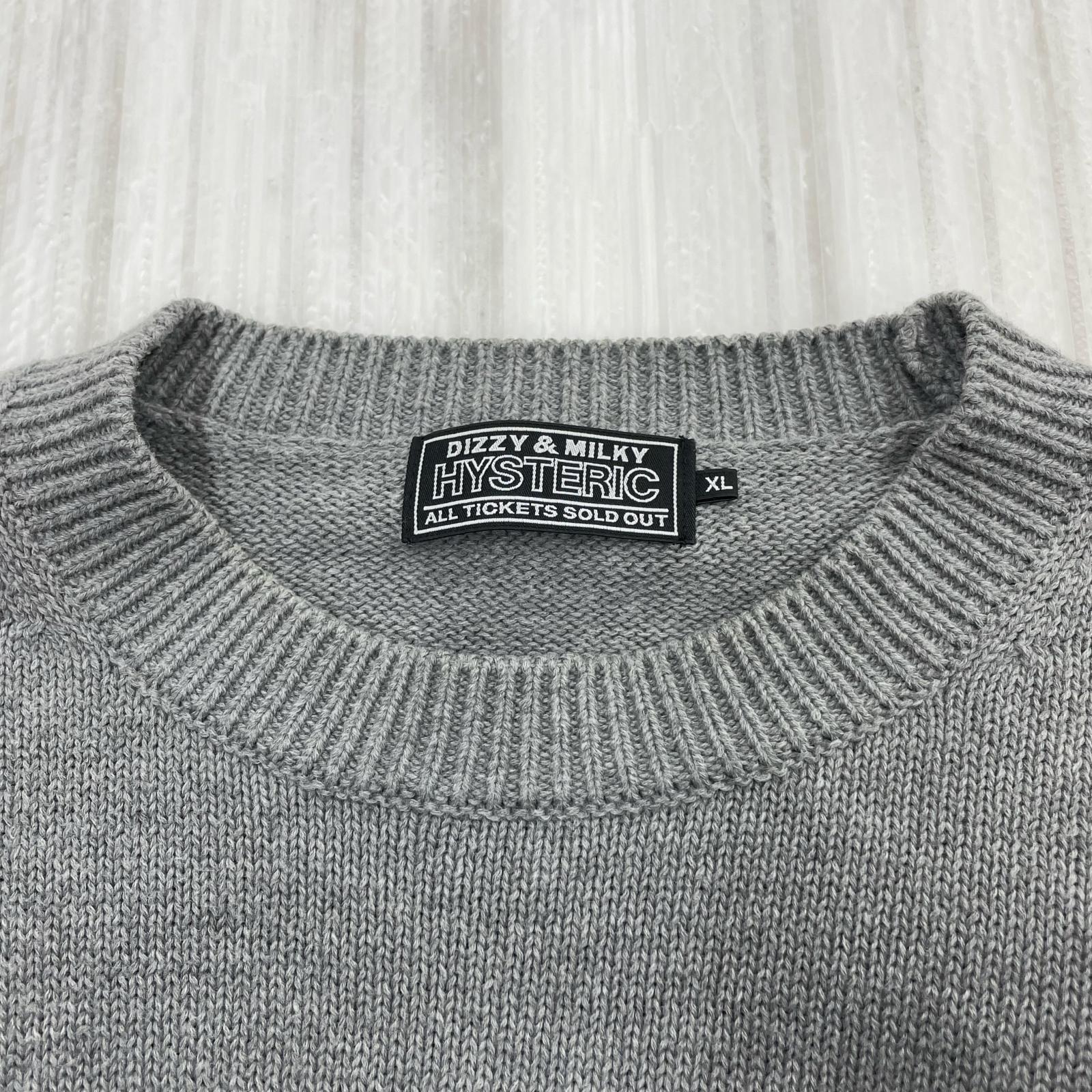 ニット WOMAN HEAD 編込セーター XL グレー グレー