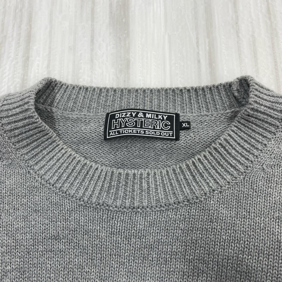 ニット WOMAN HEAD 編込セーター XL グレー グレー