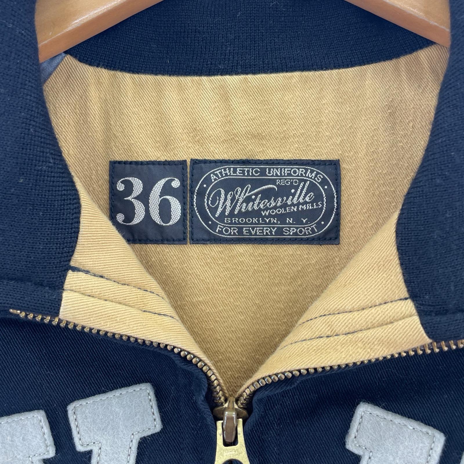 ジャケット WHITESVILLE 袖レザー アスレチックジャケット 36