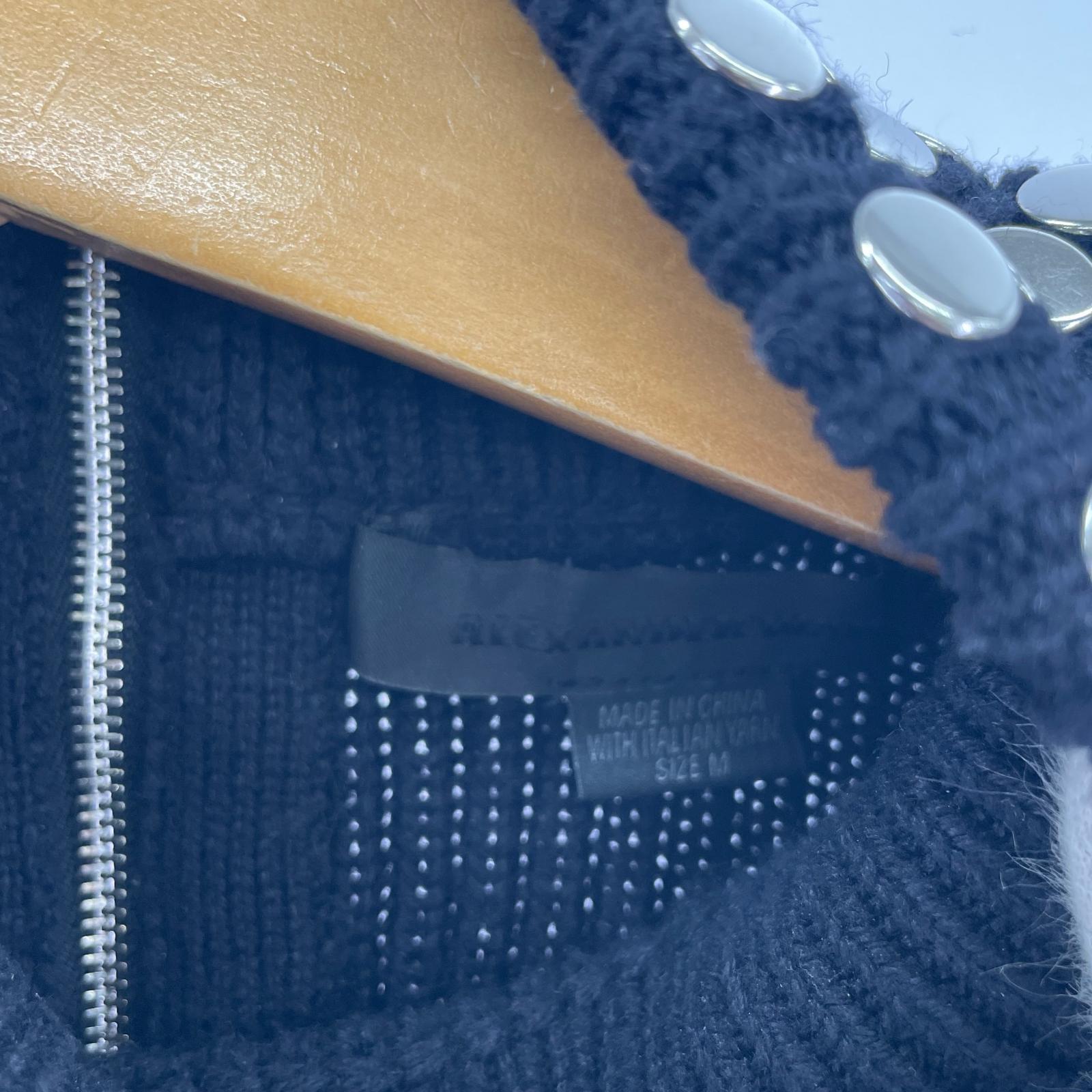 ニット Alexander Wang ネックスタッズ ハイネックニット M ブラック M ブラック