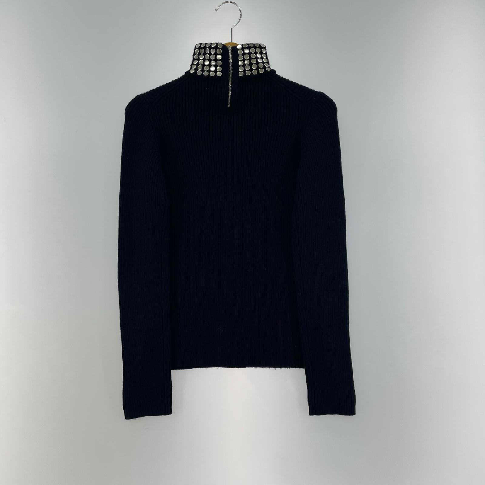 ニット Alexander Wang ネックスタッズ ハイネックニット M ブラック M ブラック