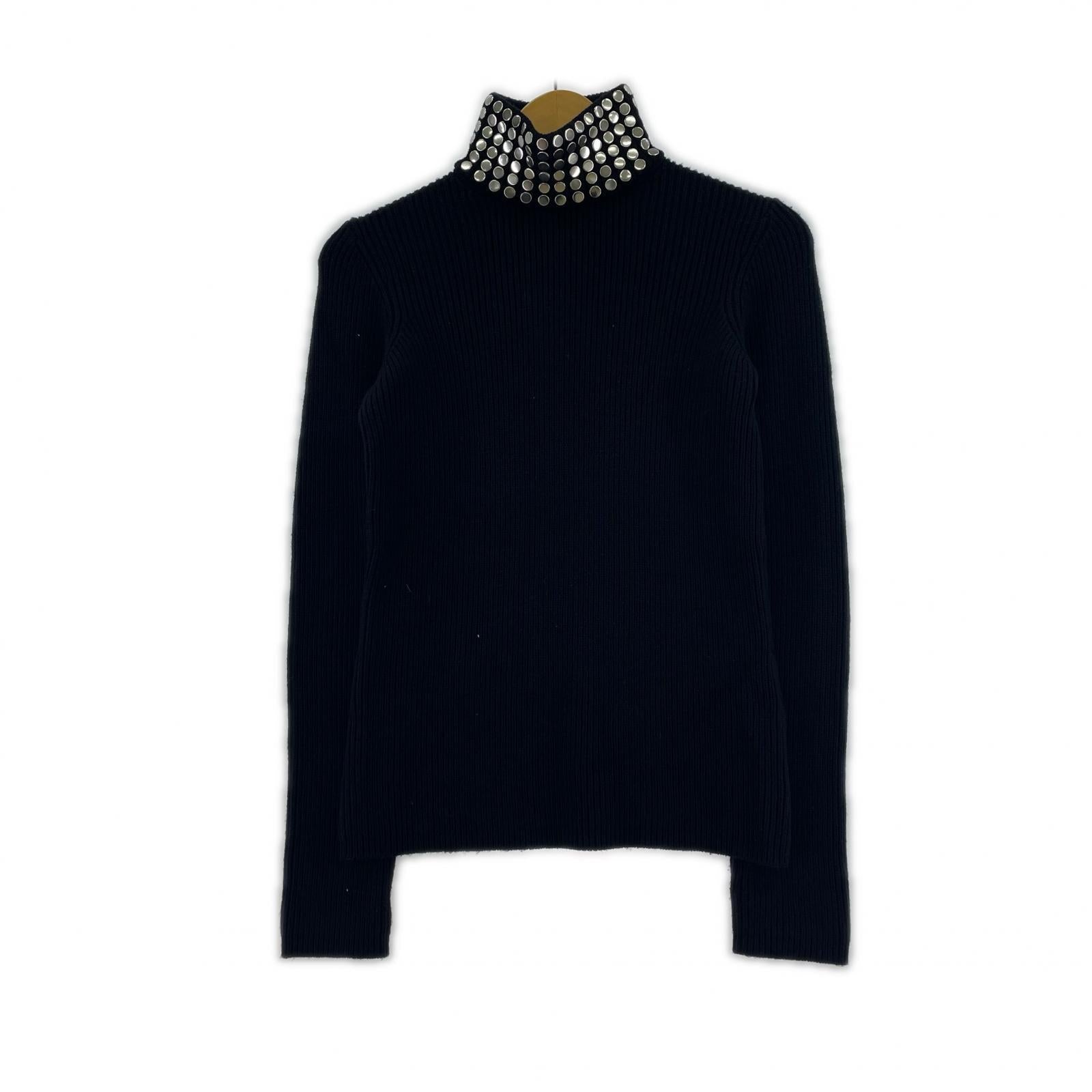 ニット Alexander Wang ネックスタッズ ハイネックニット M ブラック M ブラック