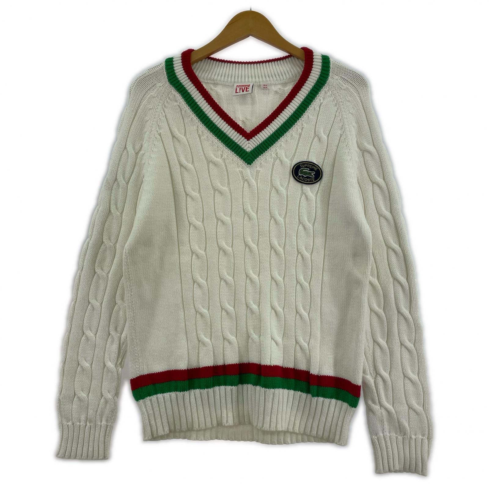 ニット ×LACOSTE Tennis Sweater WHT (M) ホワイト