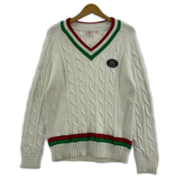 ニット ×LACOSTE Tennis Sweater WHT (M) ホワイト