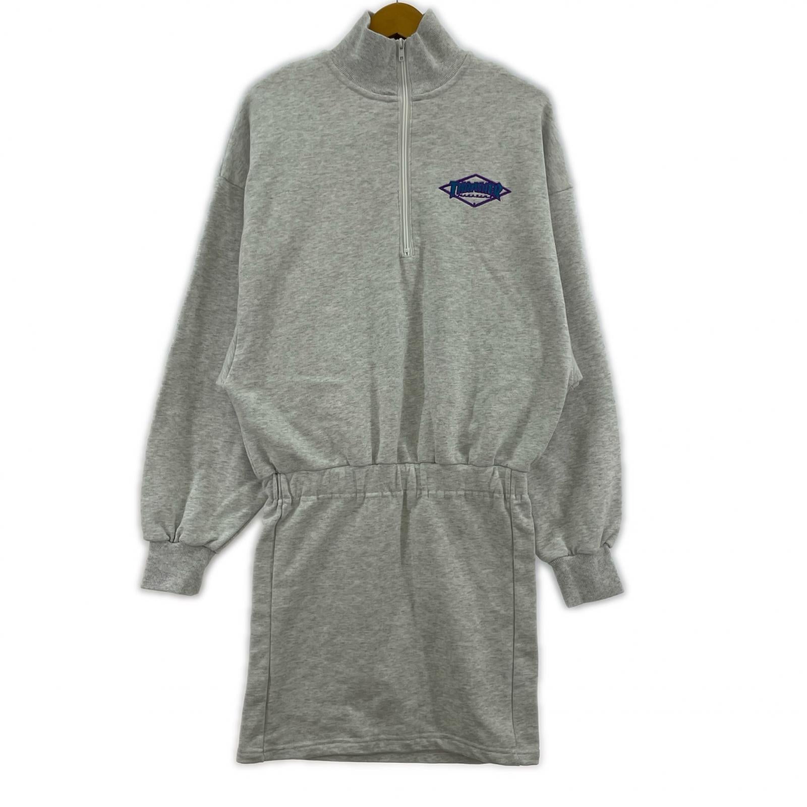 スウェット ハーフジップスウェットワンピース F GRY フリー グレー