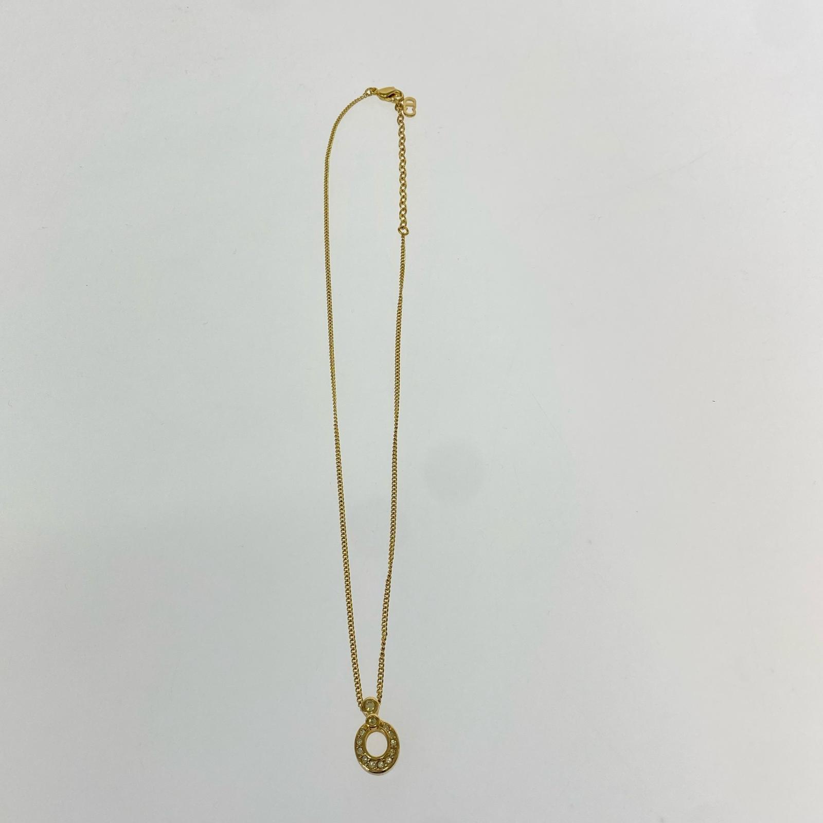 DIOR ラインストーン オーバルネックレス