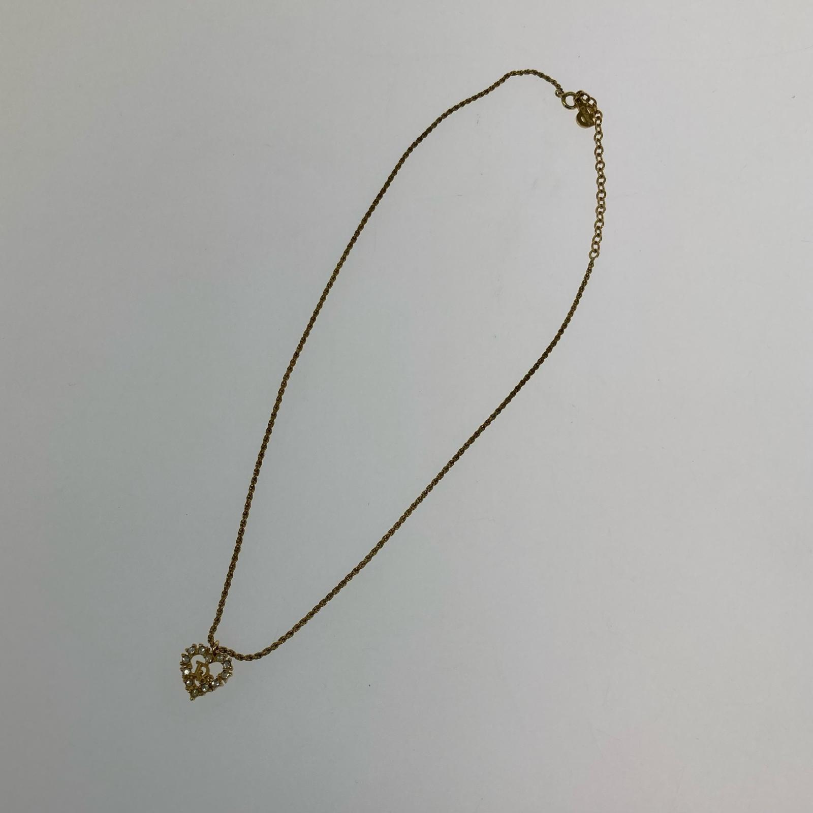 DIOR ハートモチーフ ラインストーン ネックレス