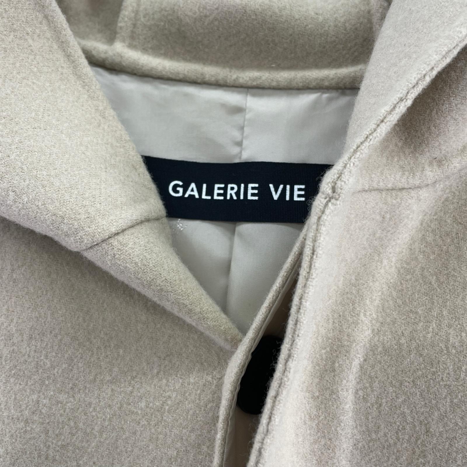 ジャケット GALERIE VIE 20AW ライトメルトン カシミヤ混フーデットコート 46 ベージュ 46 ベージュ