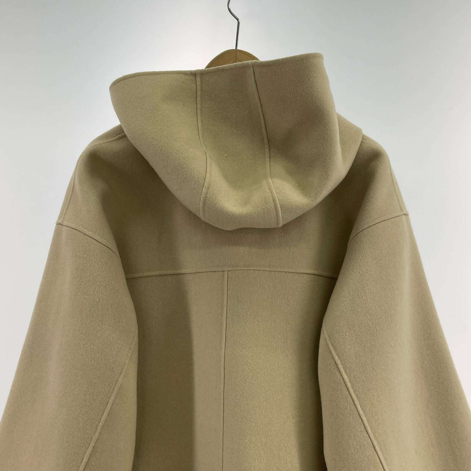 ジャケット GALERIE VIE 20AW ライトメルトン カシミヤ混フーデットコート 46 ベージュ 46 ベージュ